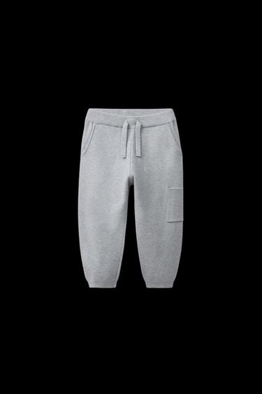 Zara KNIT JOGGER PANTS - Gray marl - Image 0
