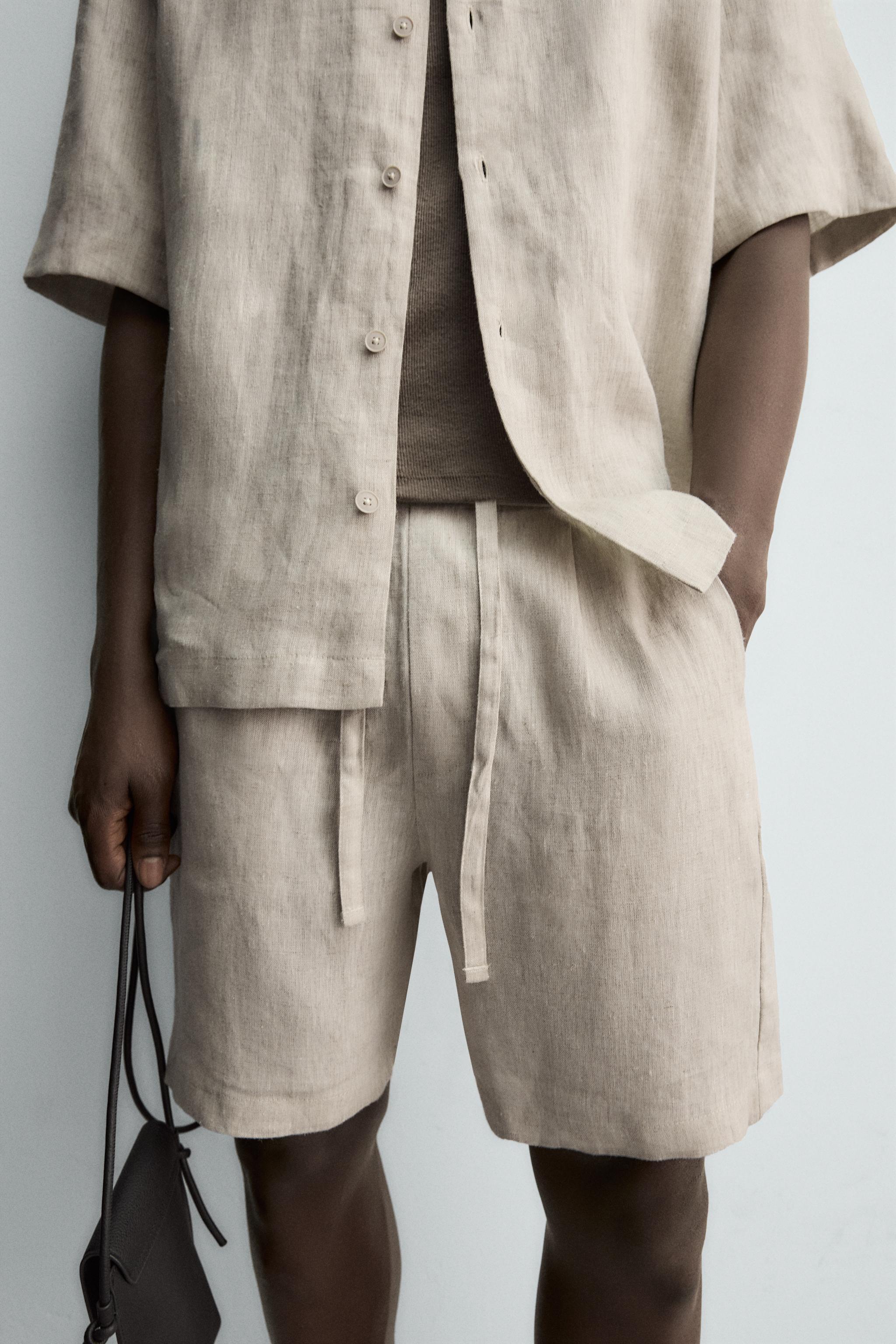 SHORT RELAXED FIT 100% LIN