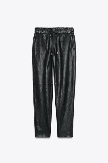 FAUX LEATHER TROUSERS - Black by Zara - Image 5