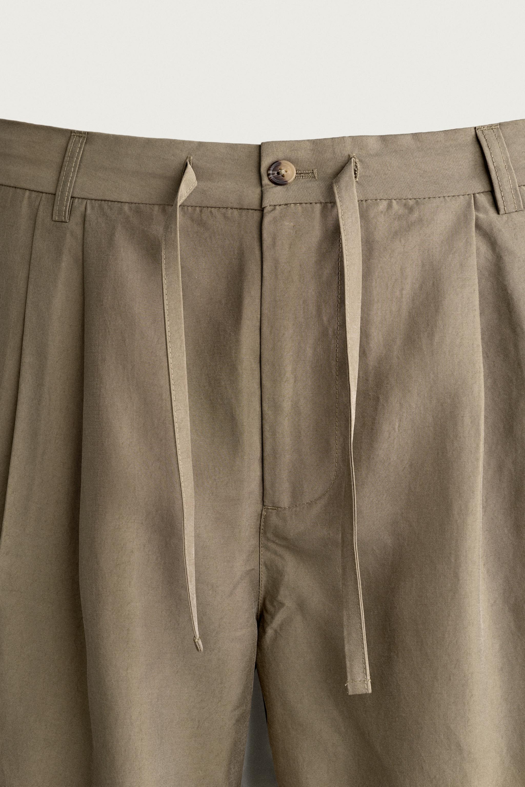 Мужские шорты Zara FLUID RELAXED FIT PLEATED SHORTS — фото 8