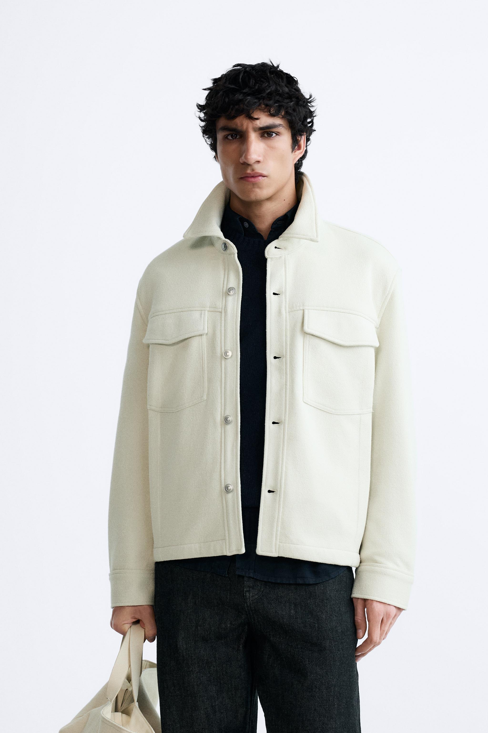 Zara fleece shop textured jacket