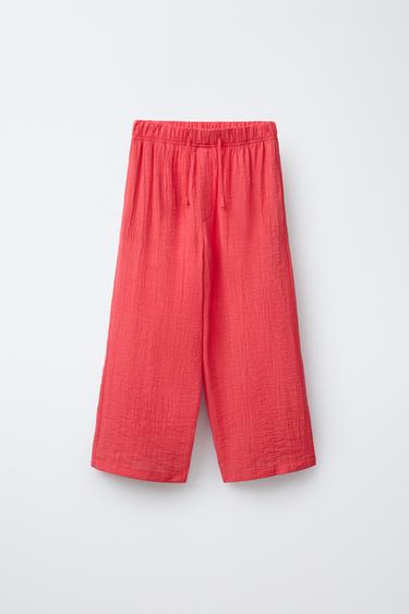 CREASED EFFECT TROUSERS - Red / Coral by Zara