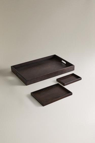 PLATEAU DE BAIN BOIS - Marron foncé de Zara - Image 1