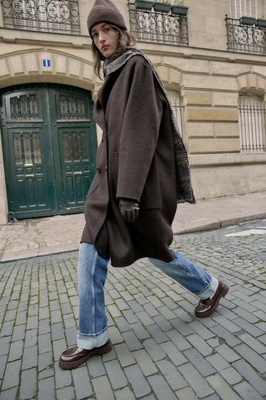 موكاسين بنعل مسنن - بني الخاص بـ Zara