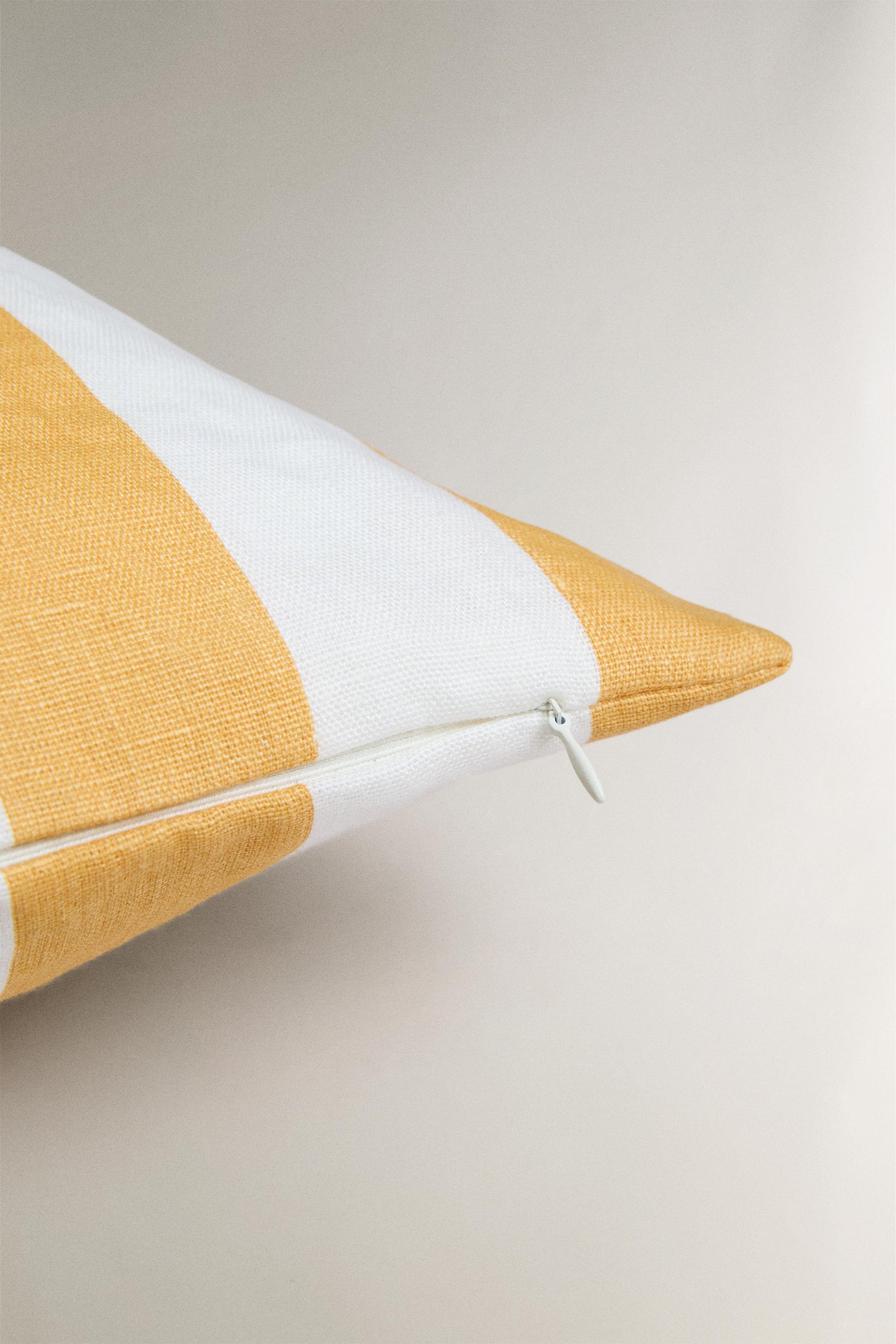 HOUSSE DE COUSSIN RAYURES LIN