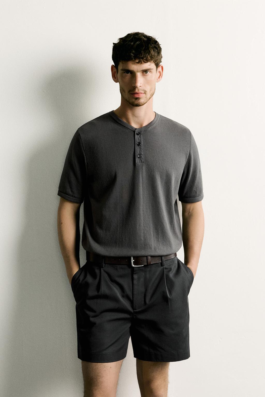 KNIT HENLEY T-SHIRT