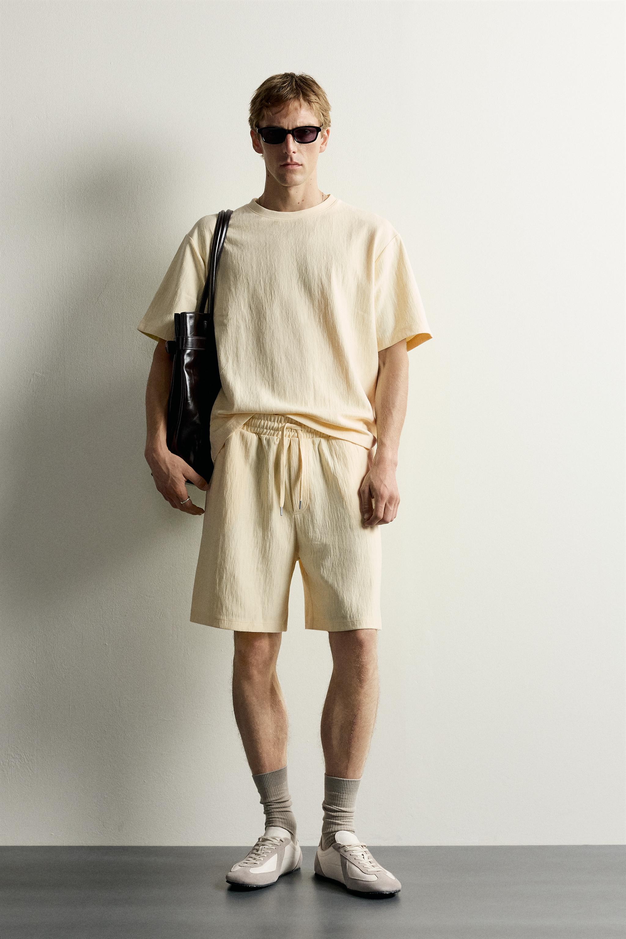 Zara DOKULU RELAXED FIT T-SHIRT