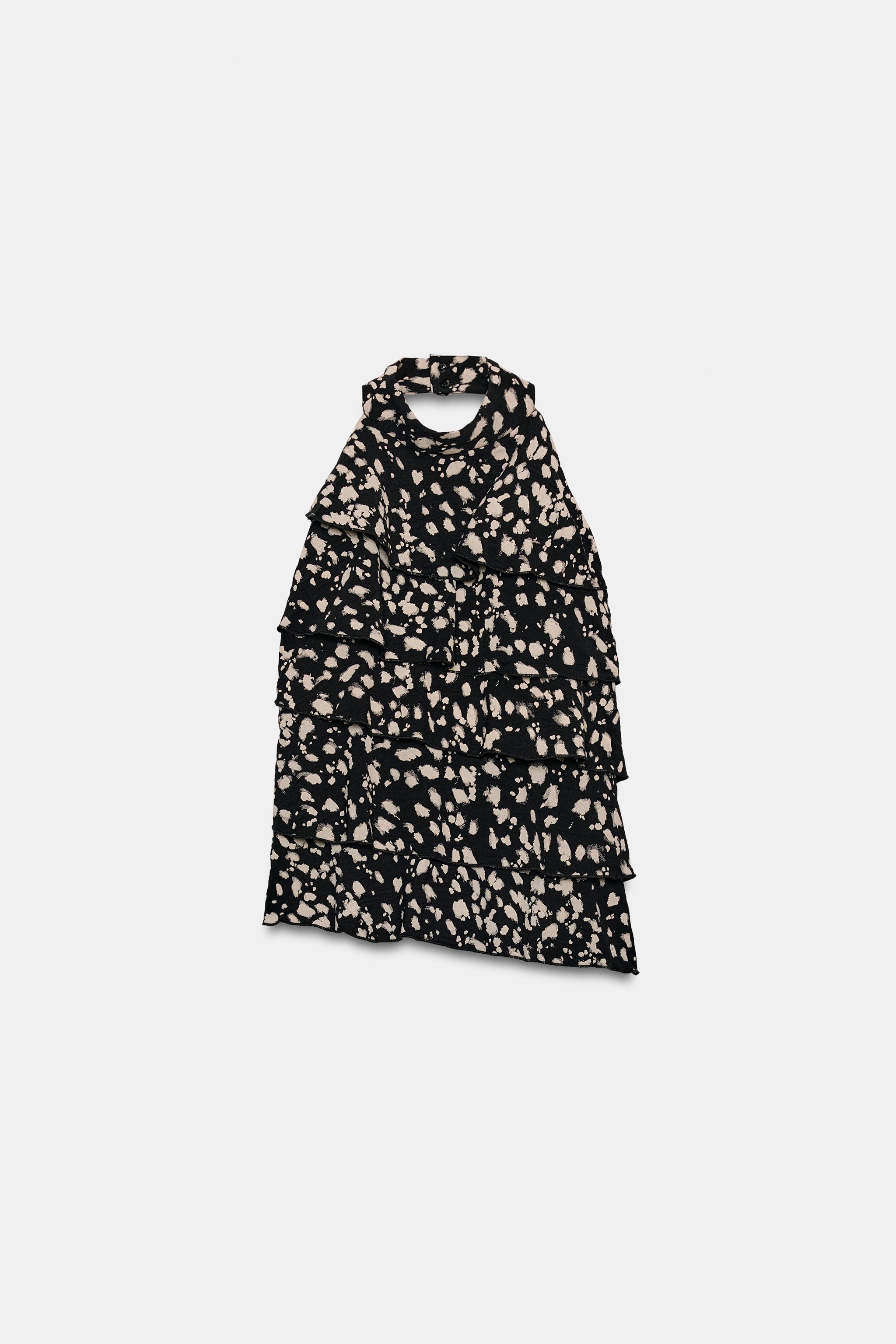 Zara PUANTİYELİ FIRFIRLI HALTER TOP görsel 5