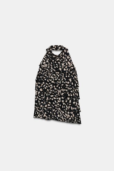 HALTER-TOP MIT PUNKTE-VOLANTS - Leopardenprint von Zara