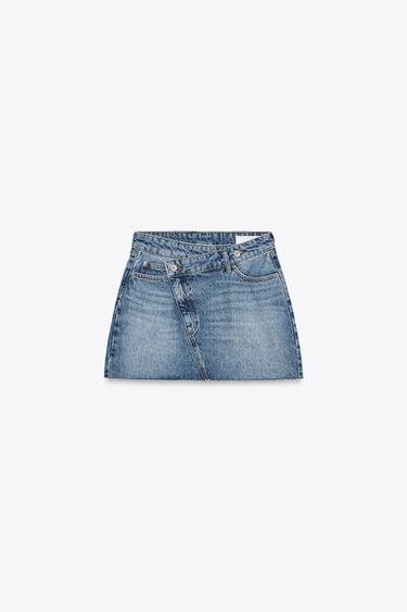 Z1975 CROSSOVER DENIM MINI SKIRT - Mid-blue by Zara - Image 2