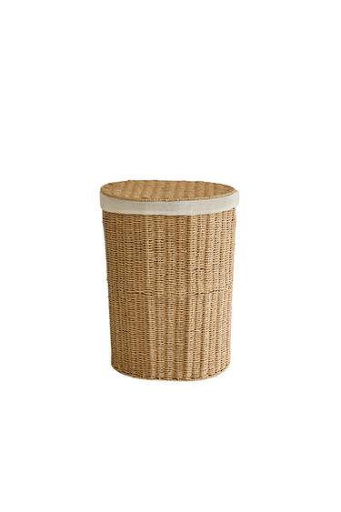 FABRIC-LINED LAUNDRY BASKET - Light beige by Zara