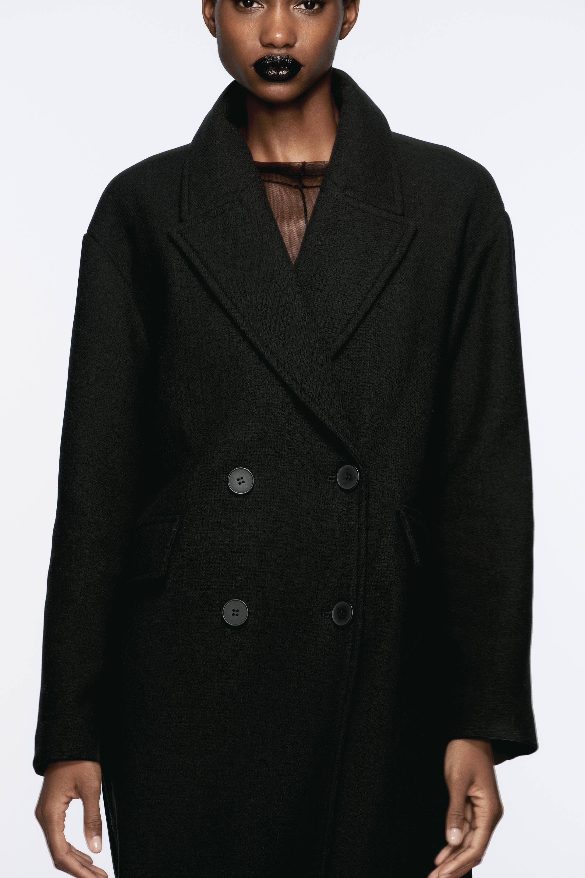 WOOL BLEND OVERSIZED COAT - Black | ZARA United States