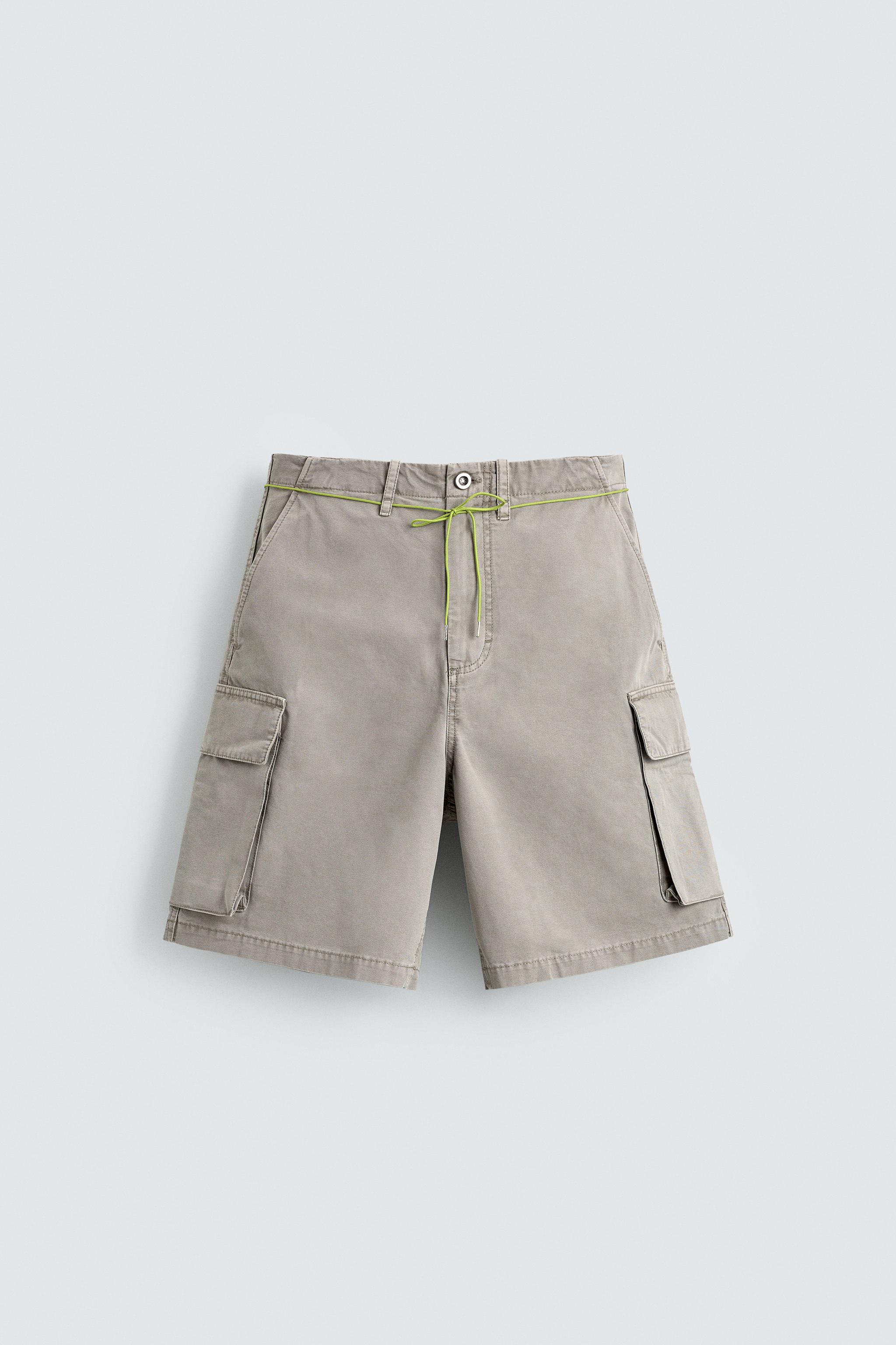 RELAXED FIT DRAWSTRING CARGO SHORTS