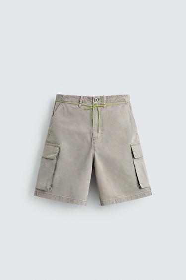 BERMUDA CARGO RELAXED FIT À CORDON - pierre de Zara - Image 6