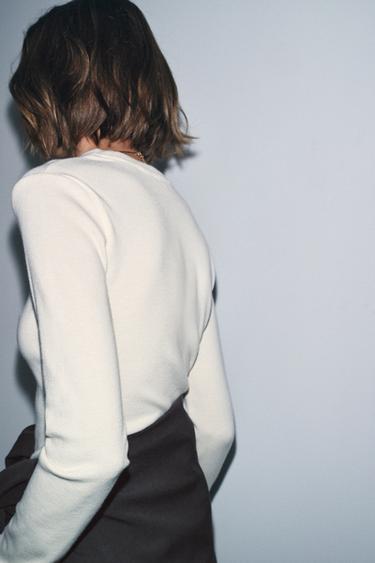 LONG SLEEVE T-SHIRT - Mid-ecru by Zara - Image 2