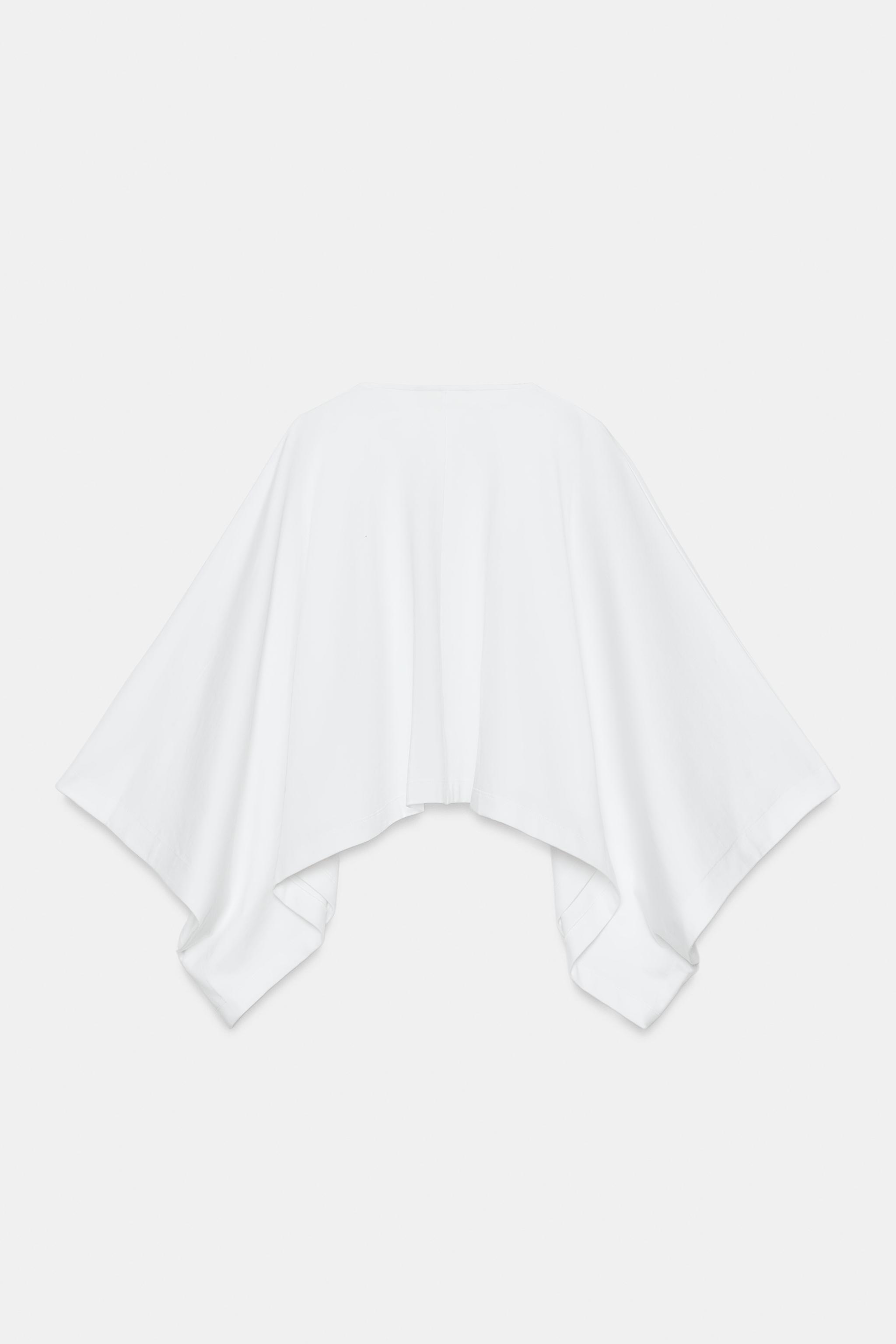 VOLUMINOUS HEAVY COTTON CAPE TOP