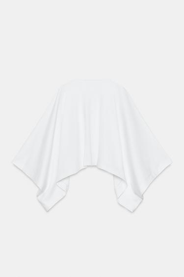 TOP CAPE VOLUME COTON ÉPAIS - Blanc de Zara - Image 7