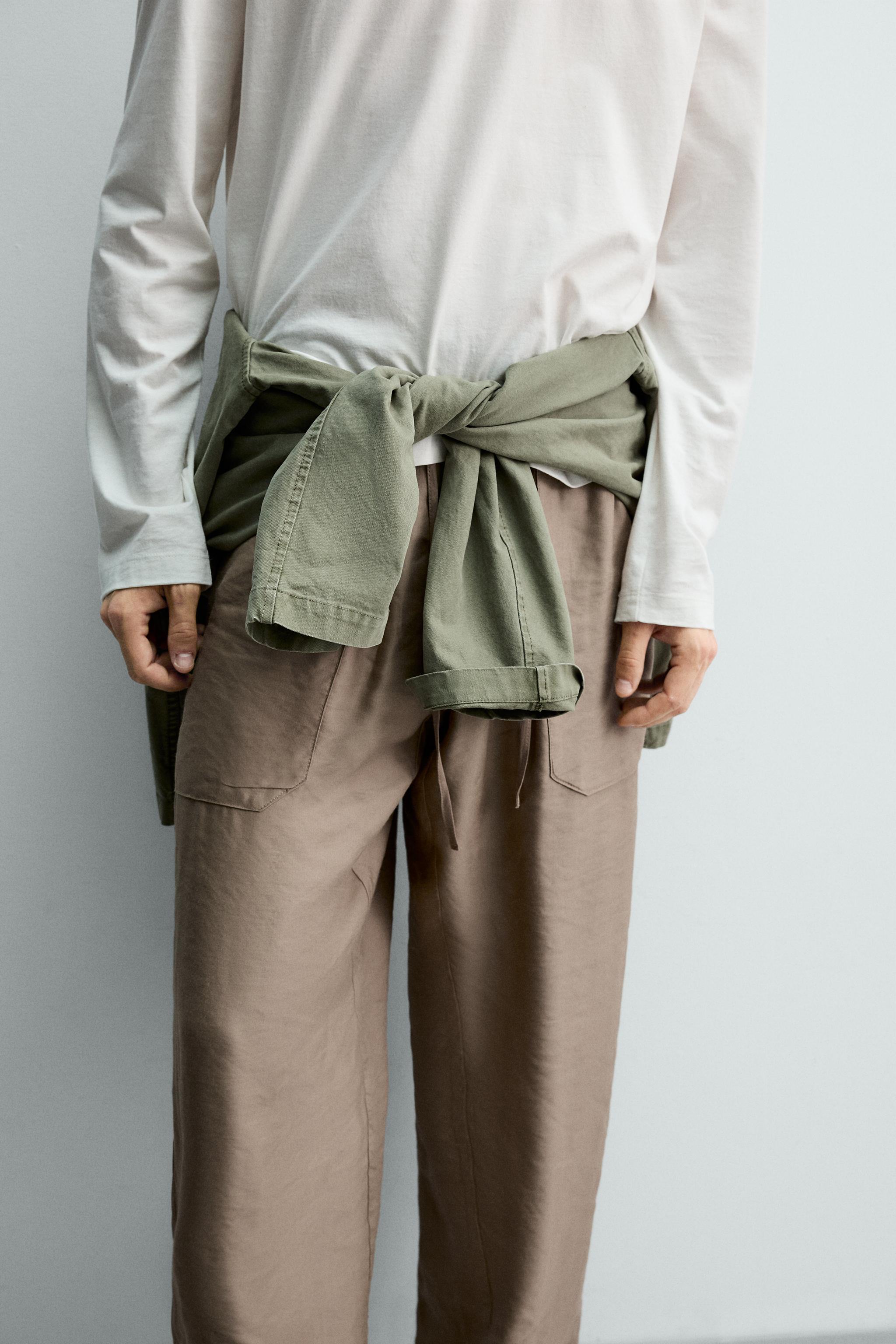 Мужские брюки Zara RELAXED FIT FLOWY PANTS — фото 5