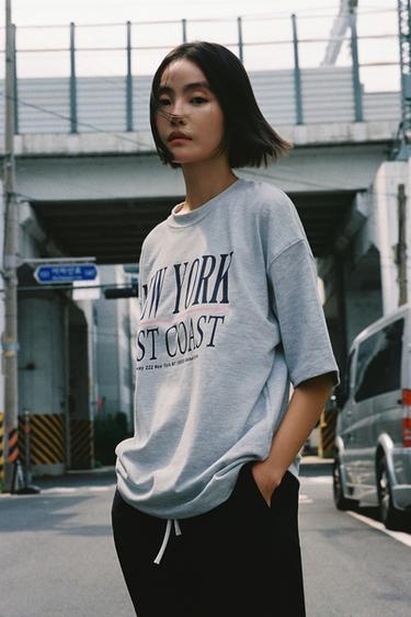 テキストTシャツグレーマールZaraのテキストTシャツ - グレーマール