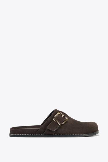 CLOGS WITH METAL BUCKLE - Brown by Zara - Image 0
