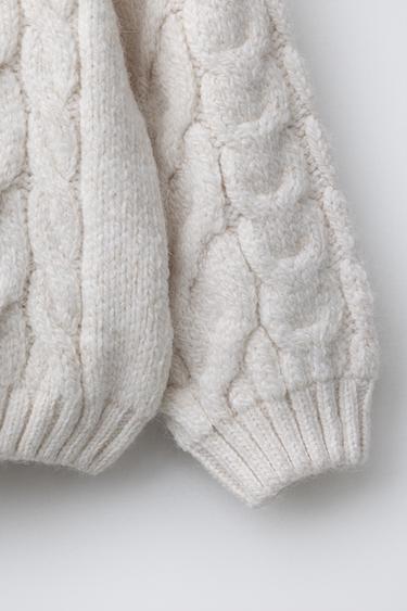 CABLE-KNIT SWEATER - Ecru de Zara - Image 3