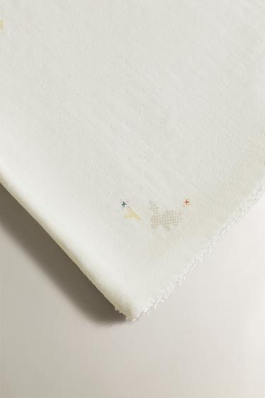 MUSLIN BABY BATH TOWEL WITH RABBITS - Ecru by Zara - Image 2