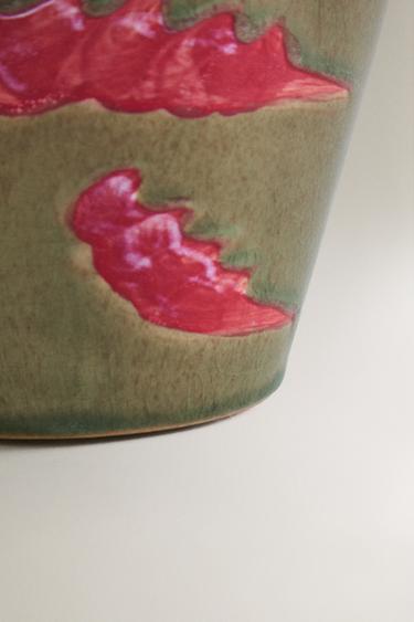 VASE GRÈS FLORAL - Vert de Zara - Image 2