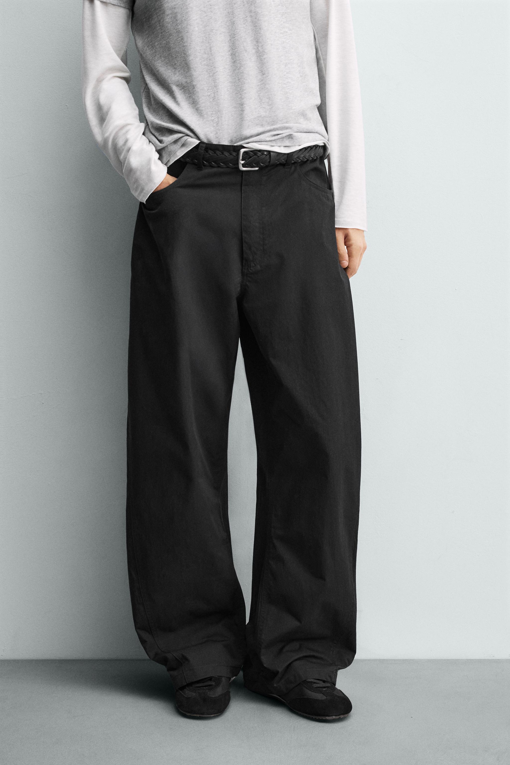 BALLOON FIT TROUSERS — Black