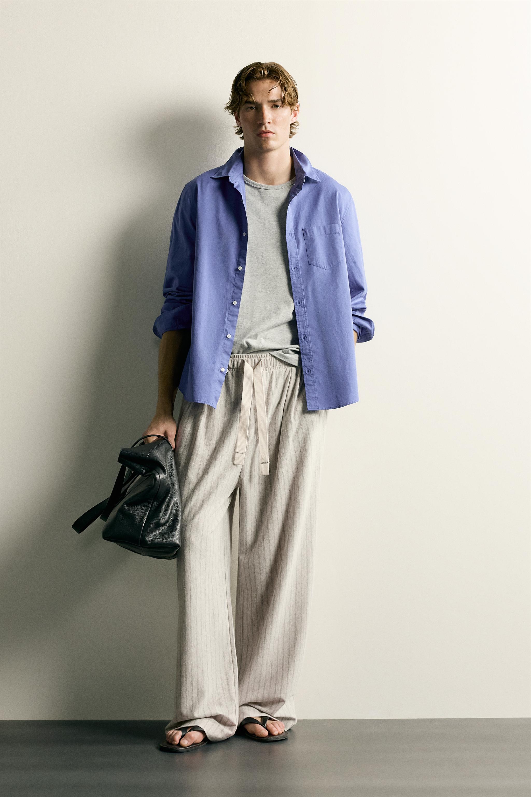 STRIPED RELAXED FIT PANTS