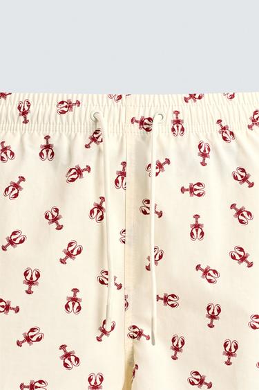 MID-LENGTH LOBSTER SWIM SHORTS - Ecru by Zara - Image 7