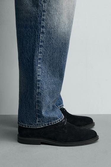 CHAUSSURES EN CUIR - Bleu de Zara - Image 1