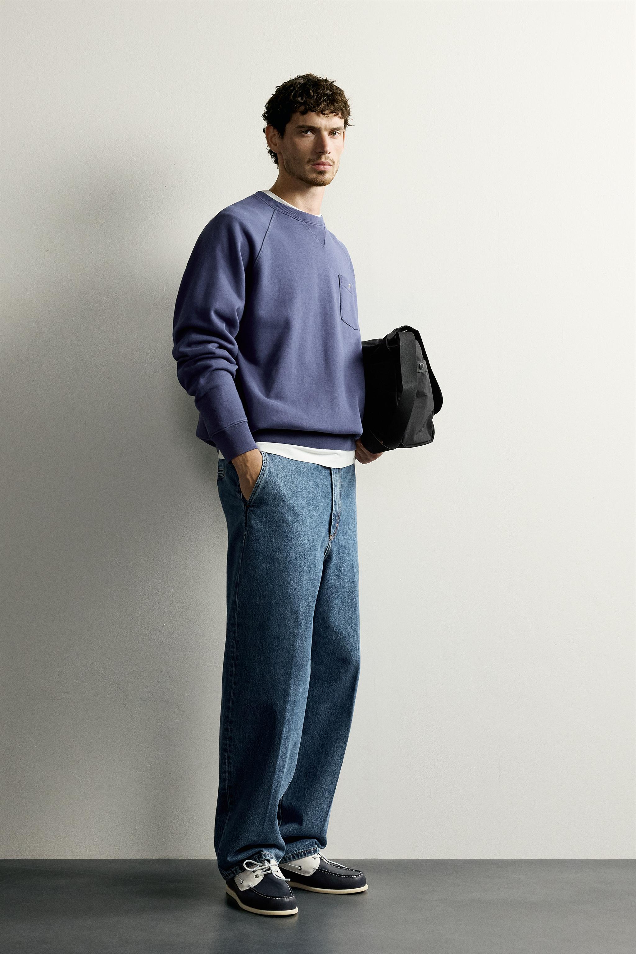Zara BİSİKLET YAKA CEPLİ SWEATSHIRT görsel 4