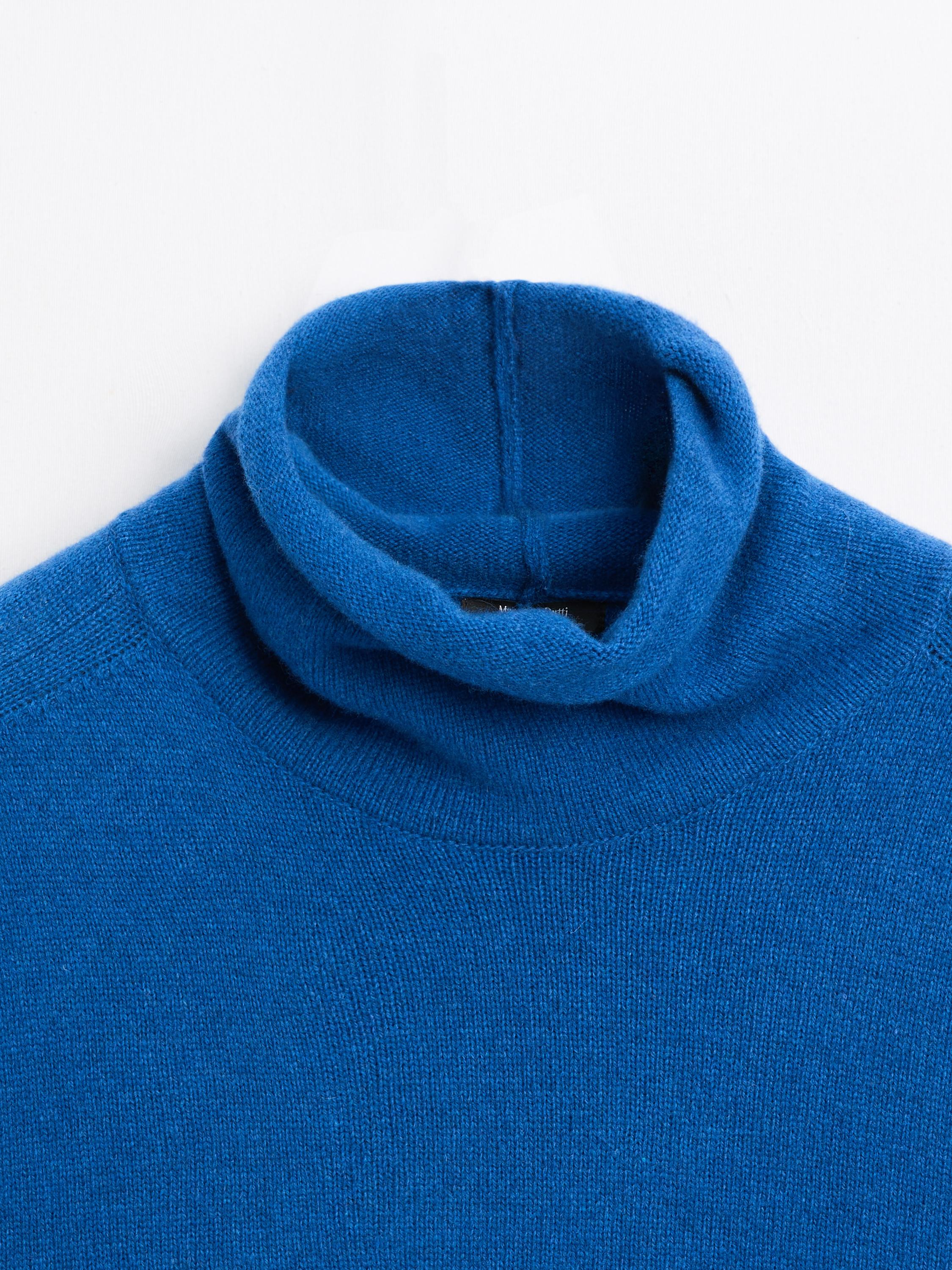 Wool blend knit sweater with high neck