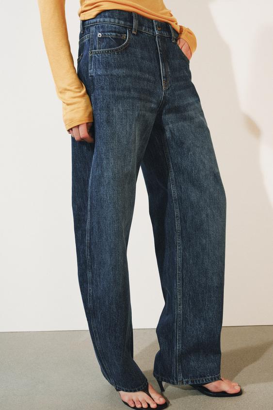 ZW COLLECTION CURVED STRAIGHT MID-WAIST JEANS - Blue by Zara - Image 3