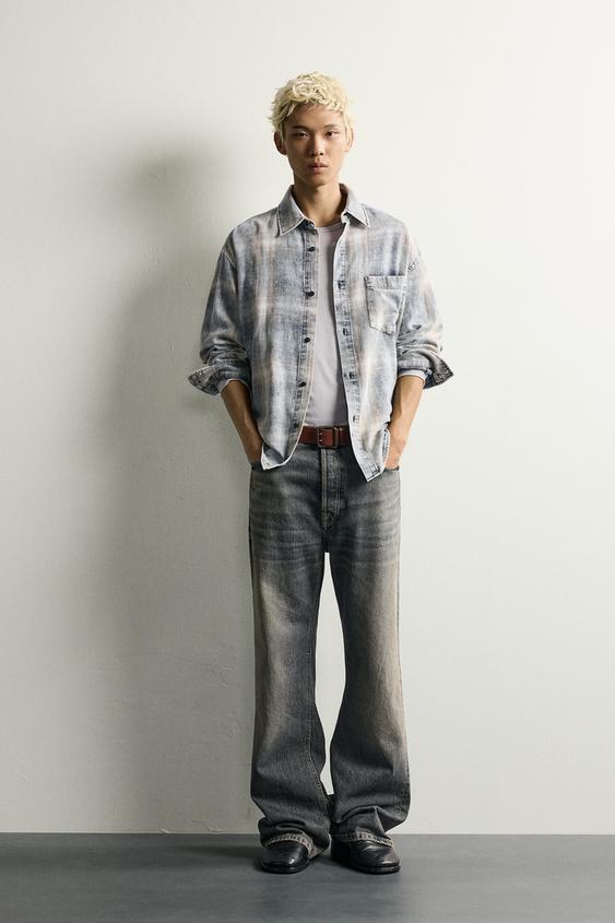 WASHED CHECKS SHIRT - Faded blue by Zara - Image 0
