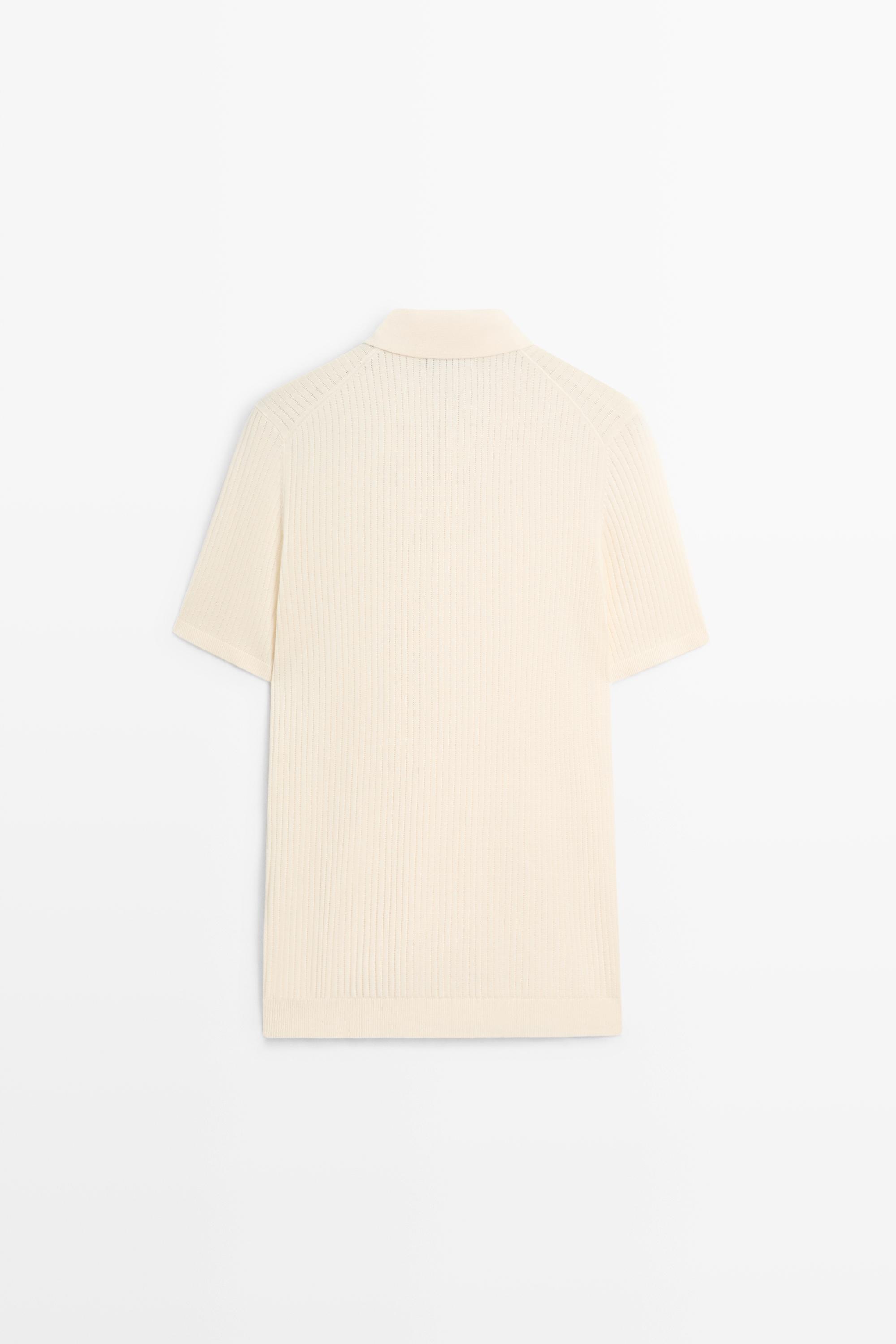 Cotton knit half-zip polo