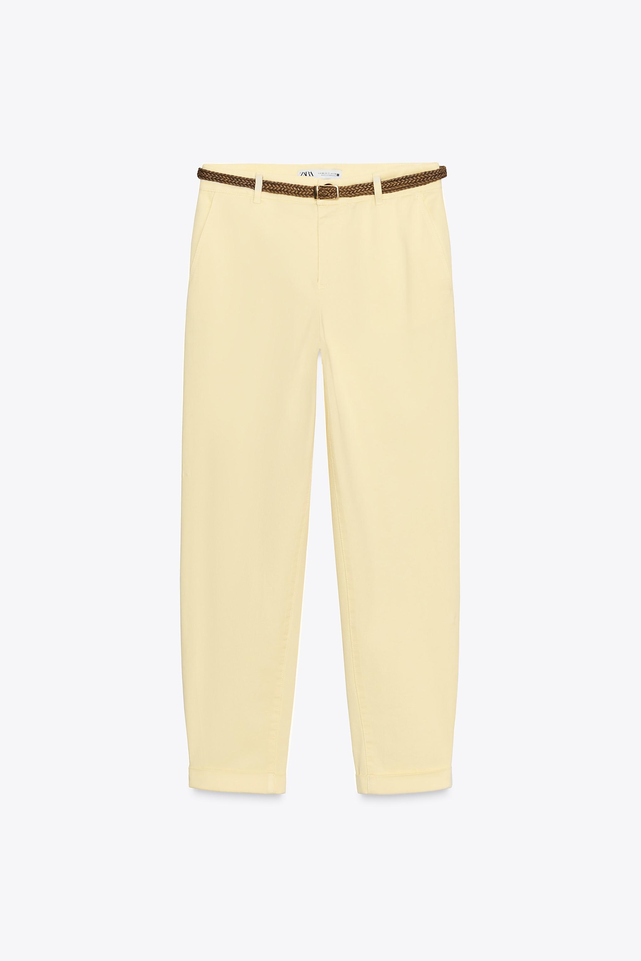 BRAIDED BELTED CHINO PANTS