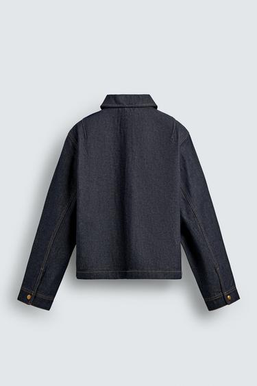EMBROIDERED RELAXED FIT DENIM JACKET - Indigo by Zara - Image 8