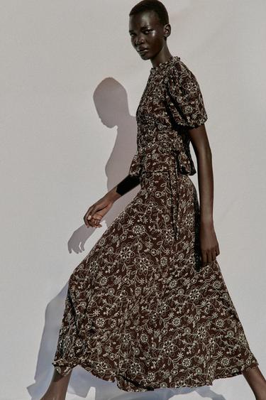 EMBROIDERED TOP - Brown / Ecru by Zara - Image 2