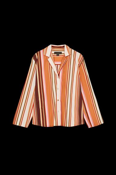 CAMISA PIJAMERA RAYAS ZW COLLECTION - Multicolor de Zara
