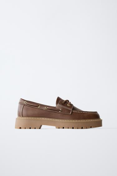 Zara CLASSIC BOAT SHOES - Brown