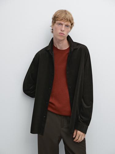 Zara Regular fit corduroy overshirt - Brown