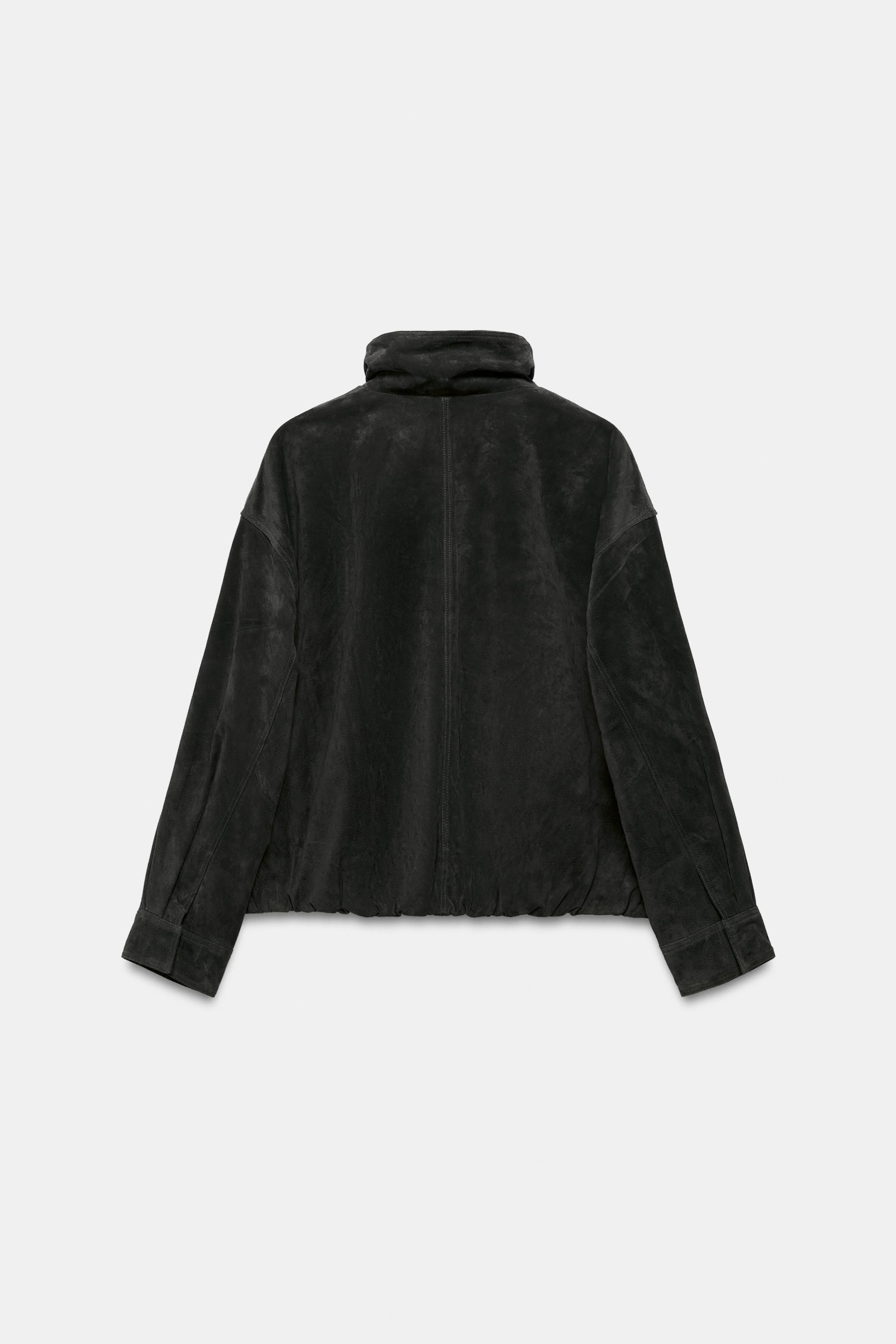 100% LEATHER JACKET - Charcoal | ZARA South Africa
