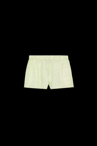 SHORTS GESTREIFTES POPELINE - Limette von Zara
