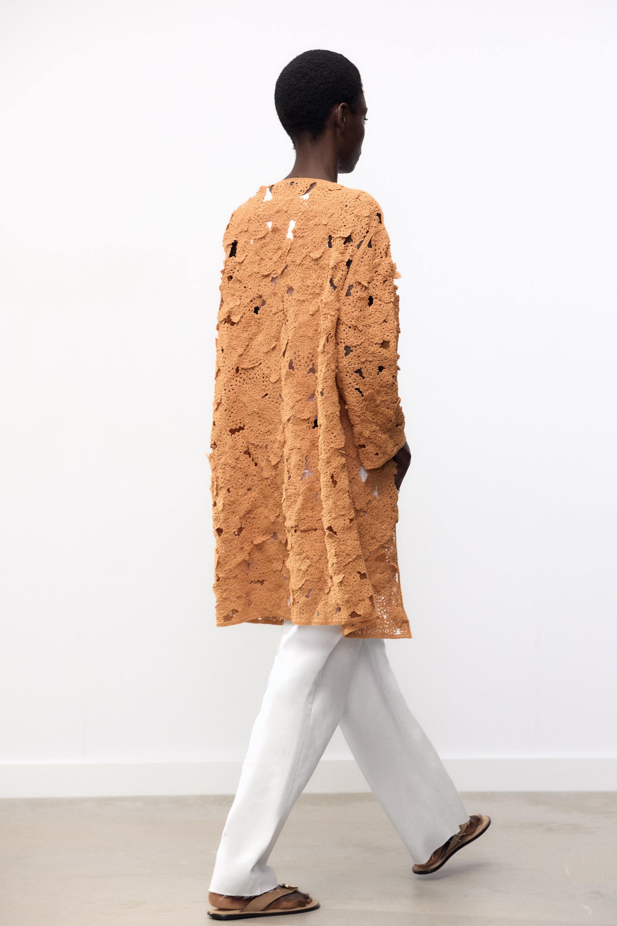 マクラメオープンコート - オレンジ色 | ZARA Japan / 日本 マクラメオープンコート - オレンジ色 | ZARA Japan / 日本