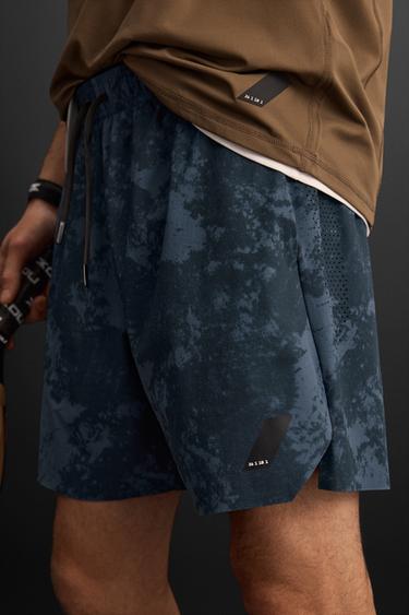 PRINTED TRAINING SHORTS - Blue by Zara - Image 5