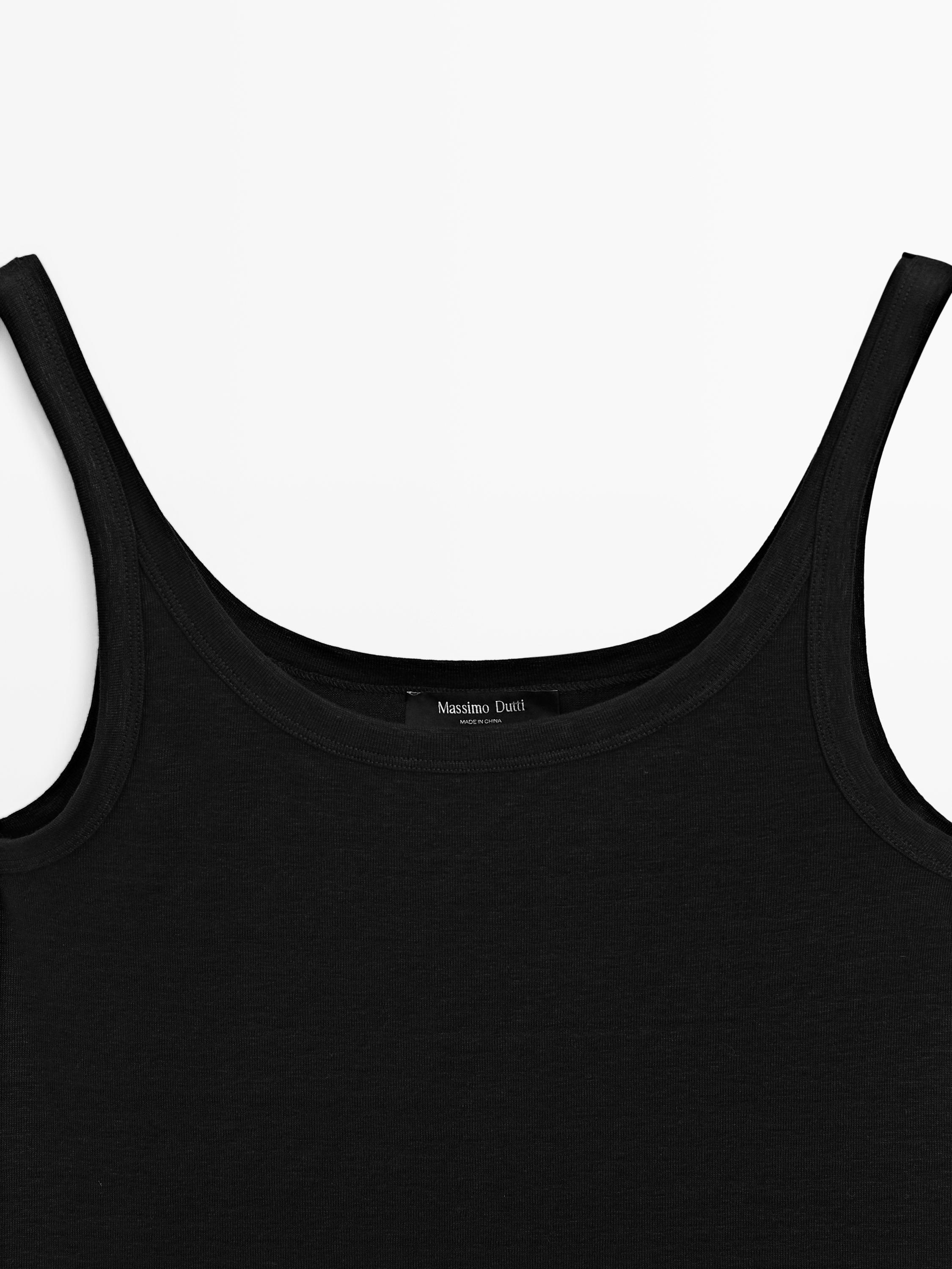 Linen blend strappy top
