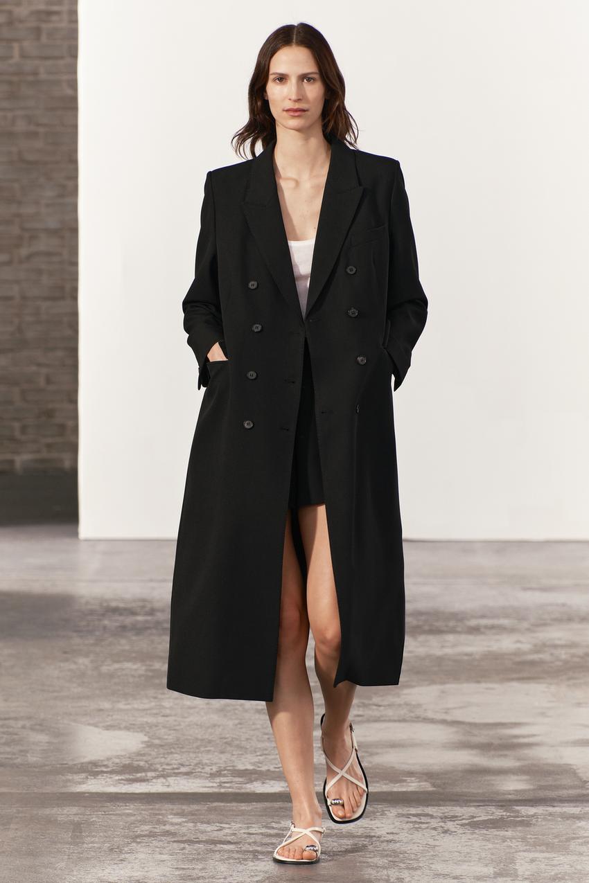 TAILORED DOUBLE BREASTED COAT ZW COLLECTION - Black