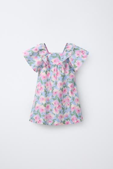 VESTIDO ESTAMPADO FLORES - Azul claro de Zara
