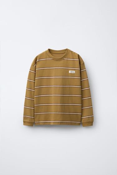 تيشرت مخطط BENSIMON ® X ZARA - زيتوني الخاص بـ Zara